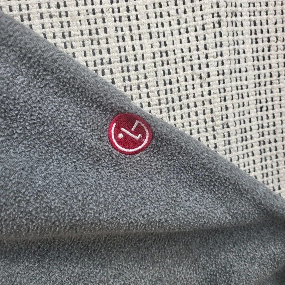The North Face Fleece Sweater Mens Medium Gray Half Zip‎ Pullover LG Logo Warm